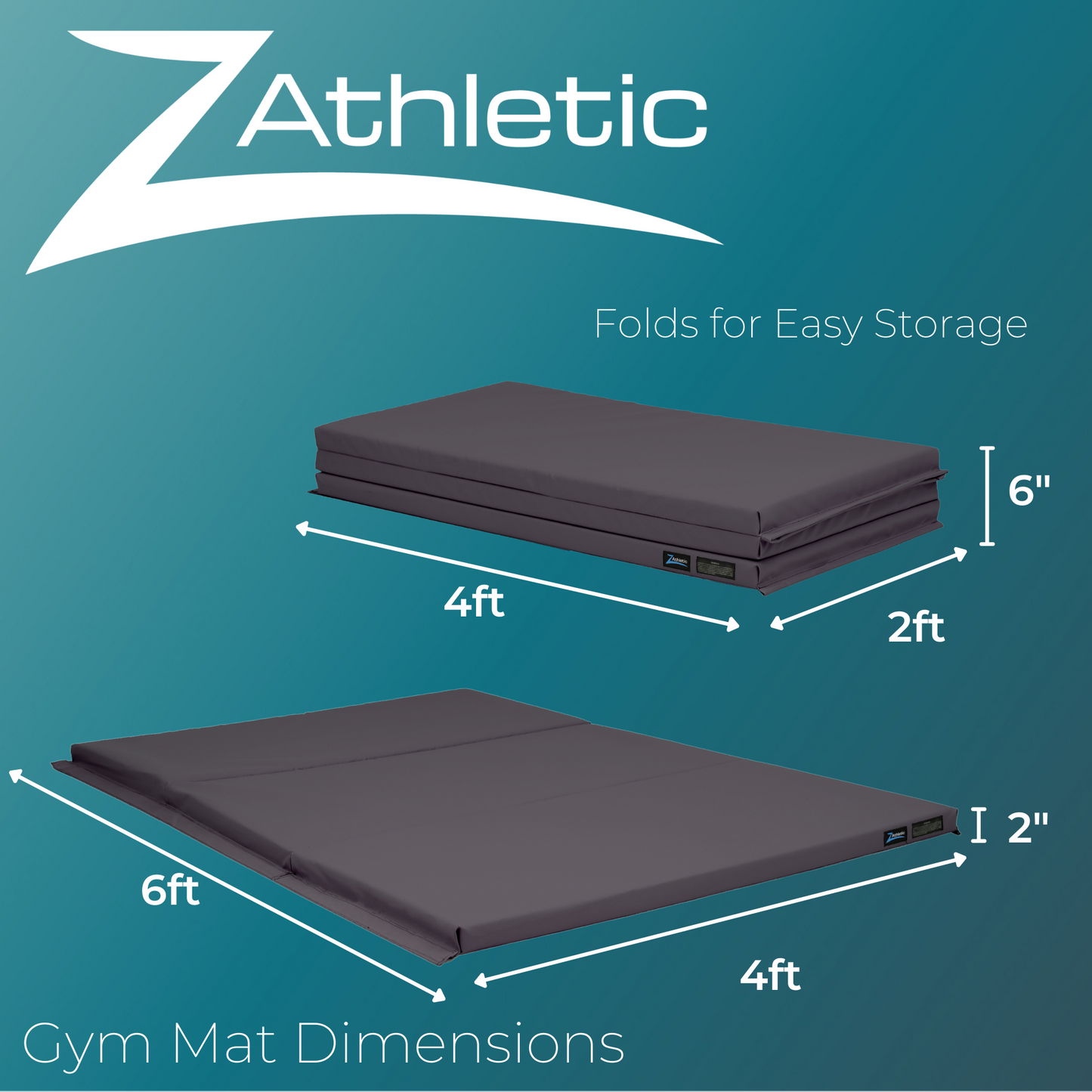Z Athletic 4ft x 6ft x 2in Gymnastics Mat