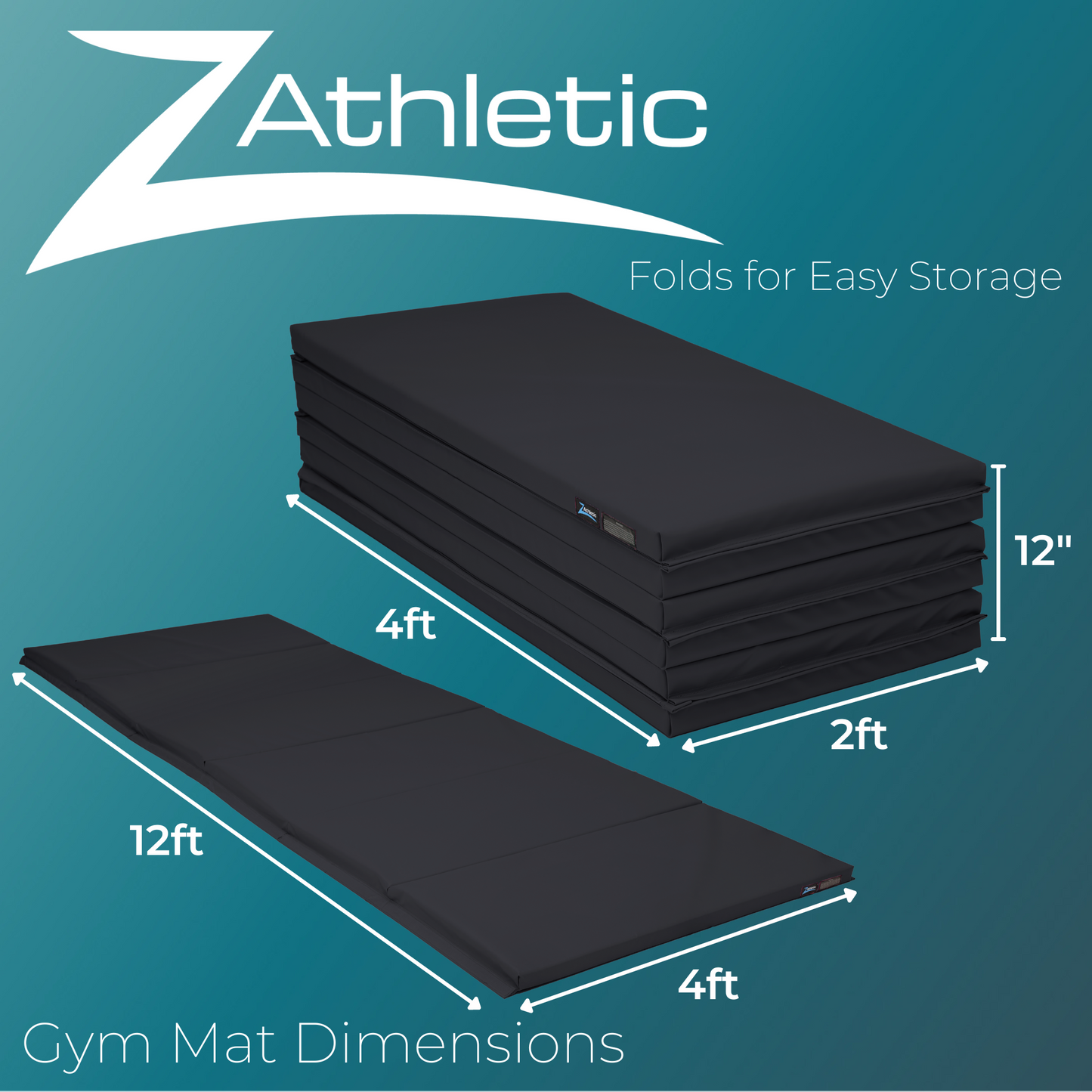 Z Athletic 4ft x 12ft x 2in Gymnastics Mat