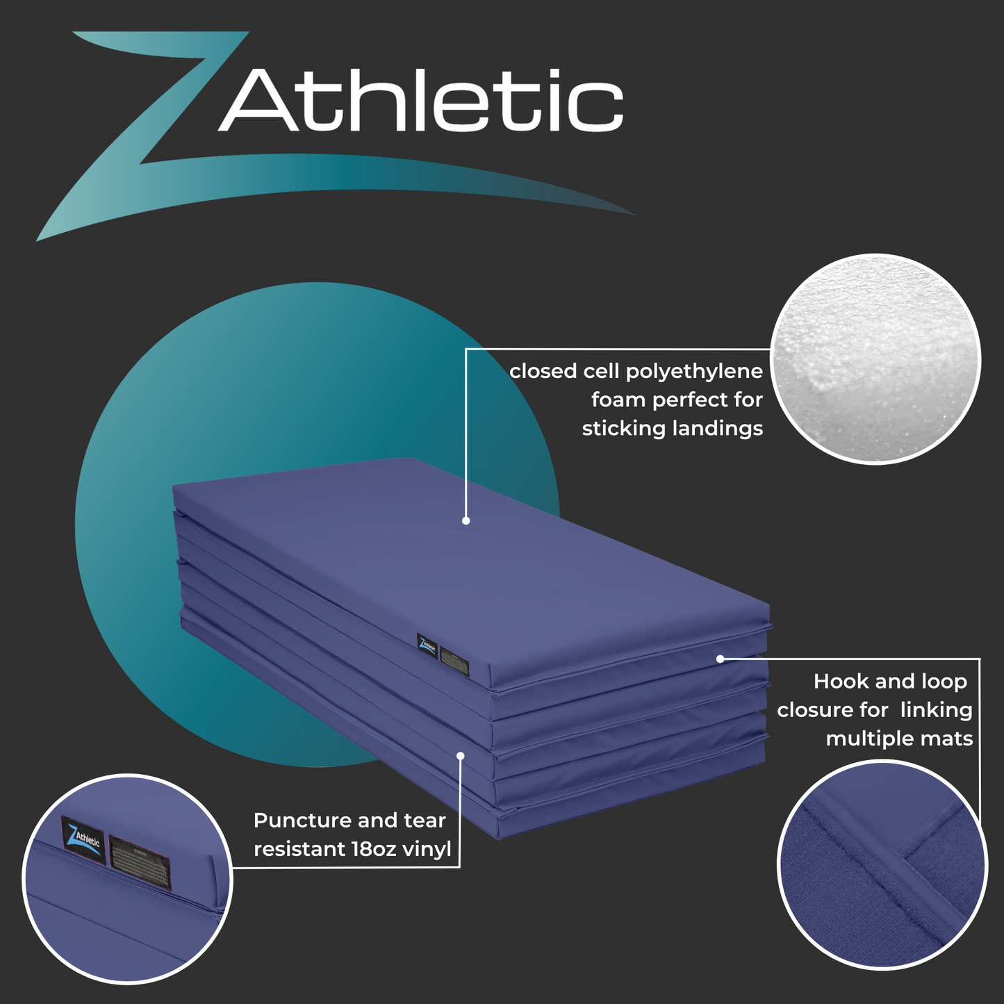 Z Athletic 4ft x 12ft x 2in Gymnastics Mat