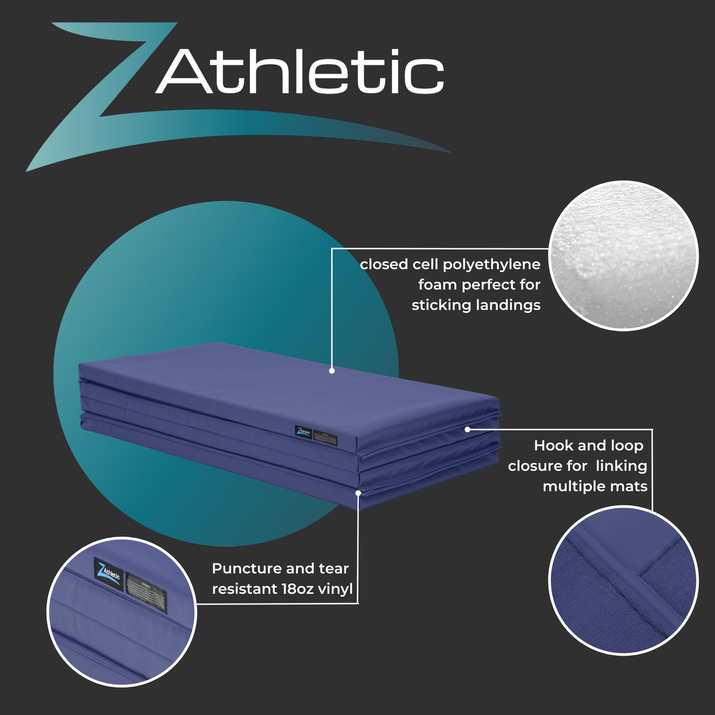 Z Athletic 4ft x 8ft x 2in Gymnastics Mat