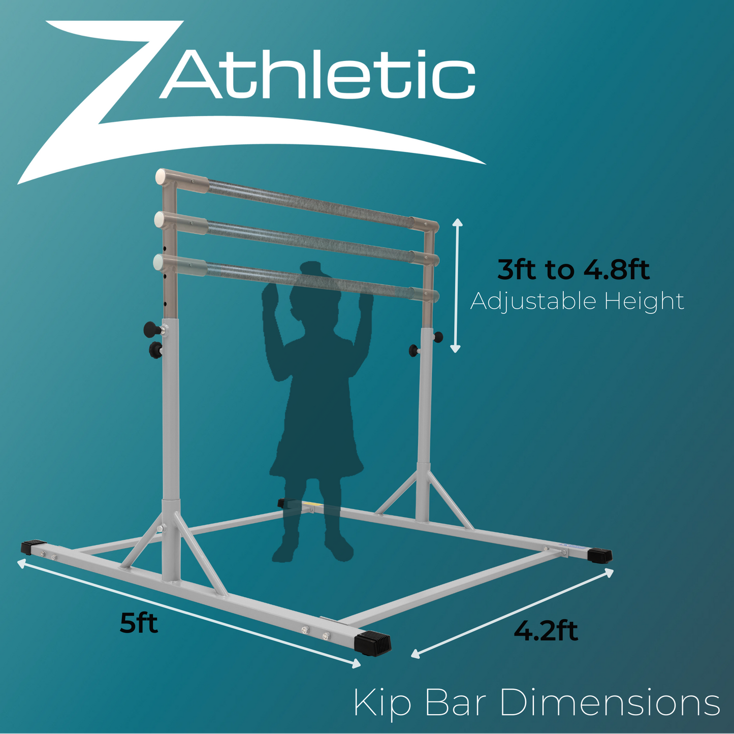 Z Athletic Kip Bar and 4' x 6' x 2" Gymnastics Mat Bundle