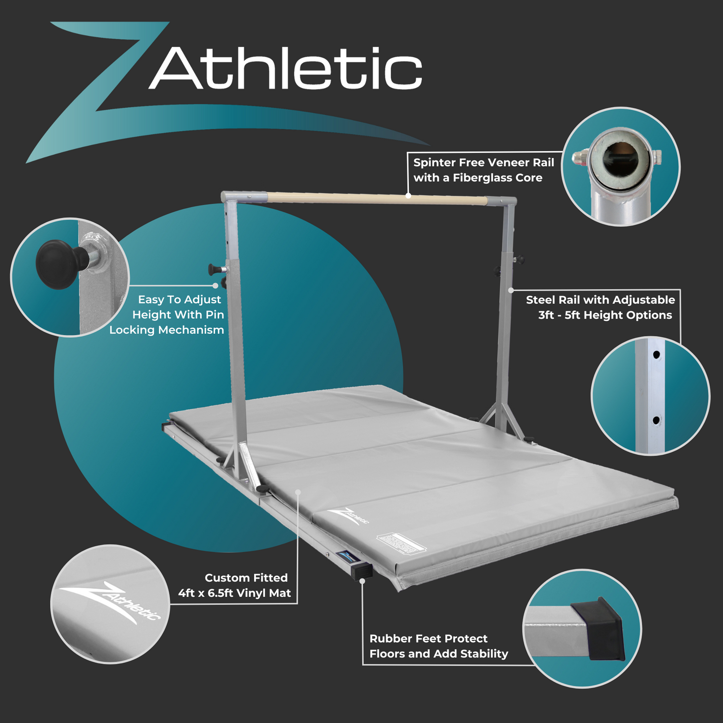 Open Flyaway Duo, Horizontal Bar & Mat Combo