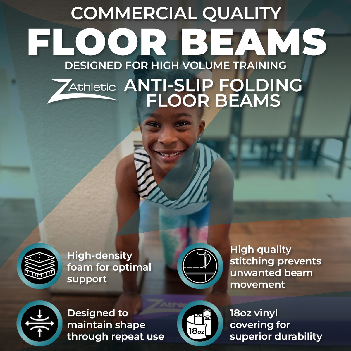 Z Athletic Premium 8ft Anti-Slip Floor Beam