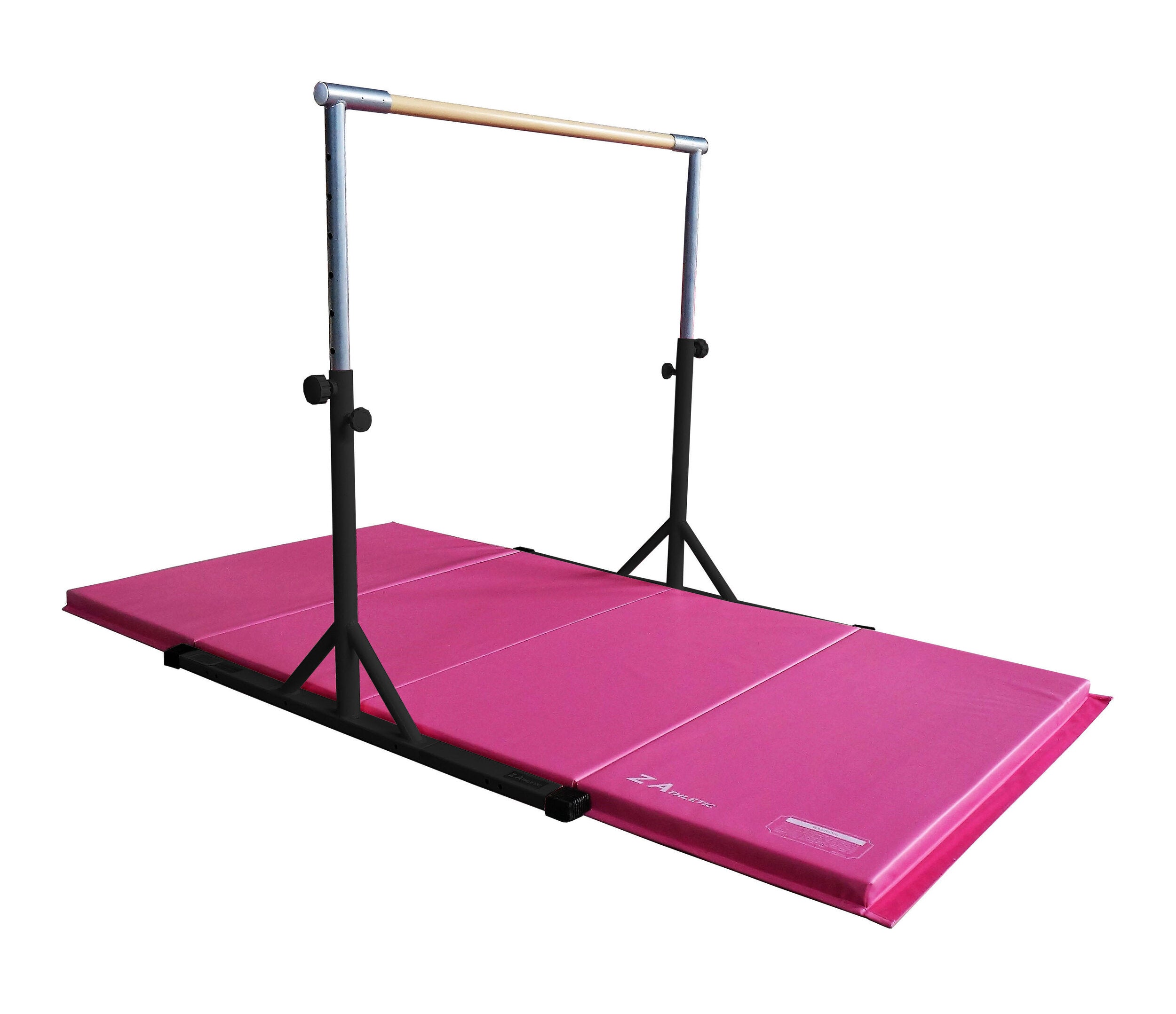 Pink and black online gymnastics mat